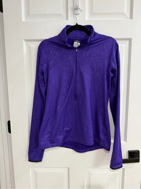 Nike Purple Women's Long-Sleeve Quarter-Zip Performance Top